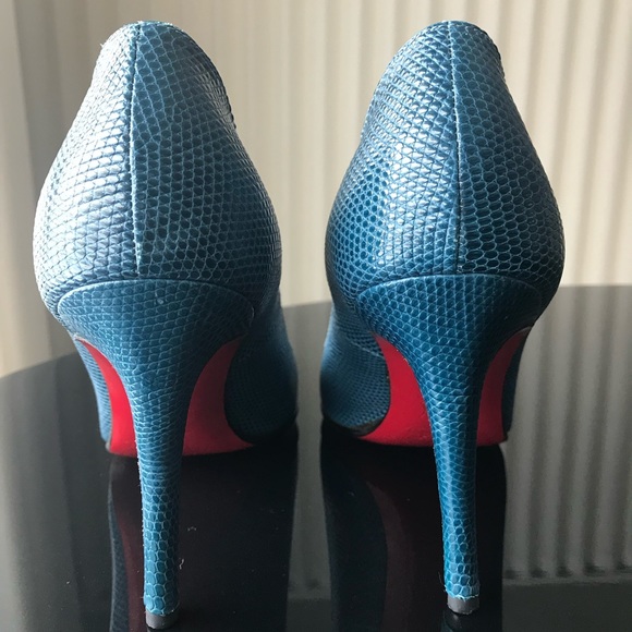 Christian Louboutin Paris Heels High Blue Snake - Picture 6 of 8